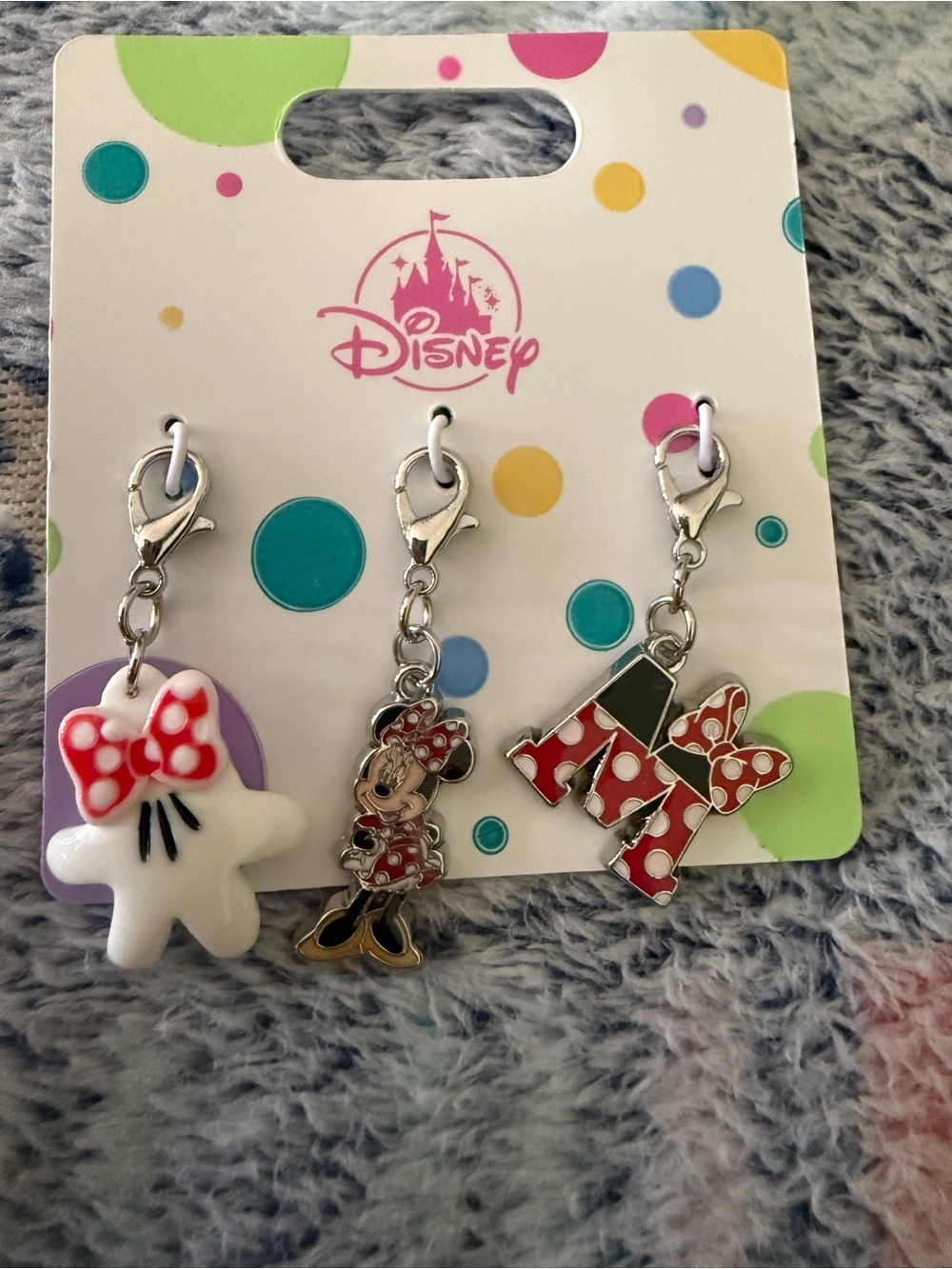 Disney Minnie Mouse Red Polka Dot Clip Charm Trio